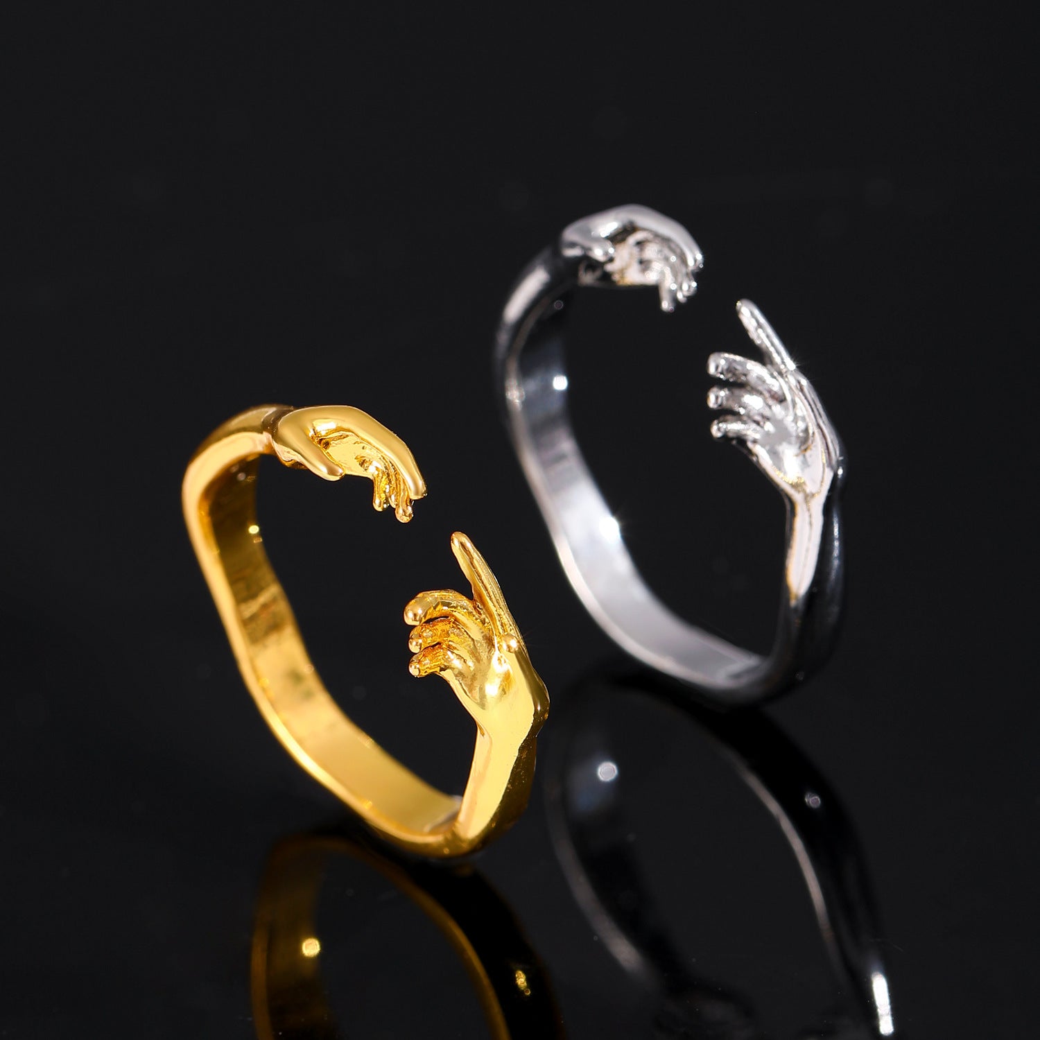 Wholesale Adam double-hand ring open adjustable ring